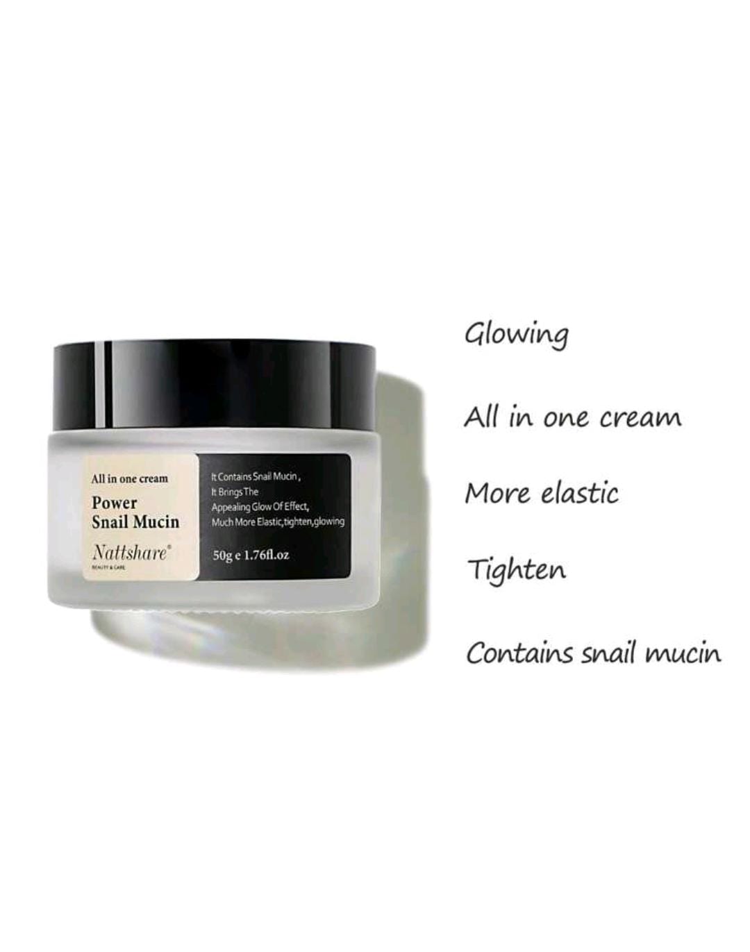 50g Snail Mucin Moisturizer Daily Cream Glowing Elastic Tighten Moisturizer For Dry Sensitive Skin shein