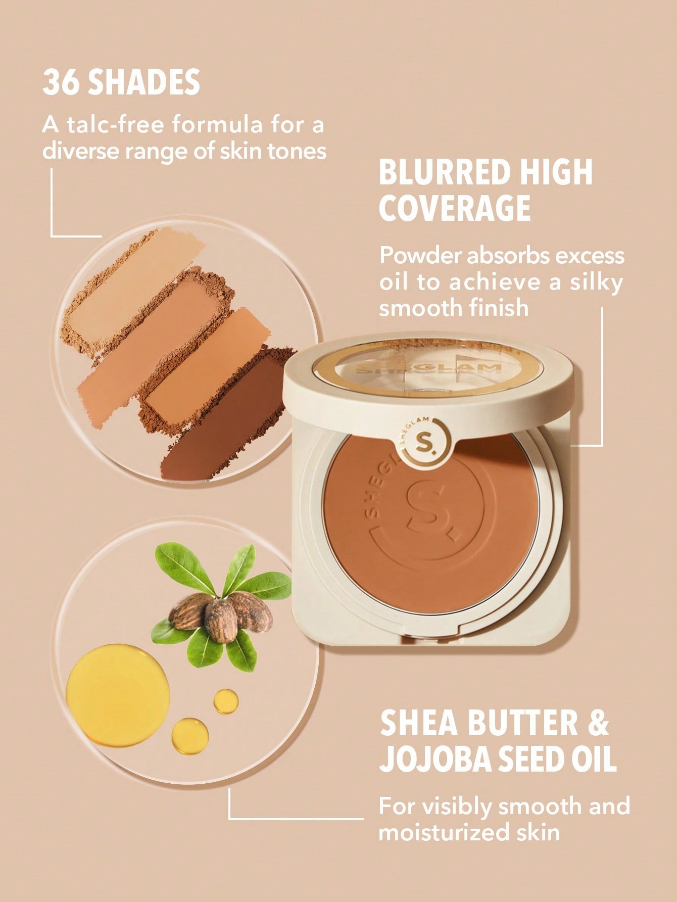 Skin-Focus High Coverage Powder Foundation-Porcelain SHEGLAM