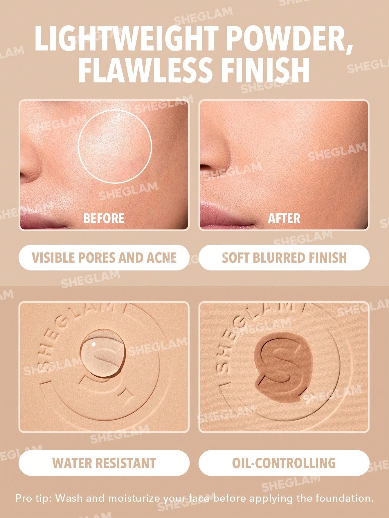 Skin-Focus High Coverage Powder Foundation-Mocha SHEGLAM