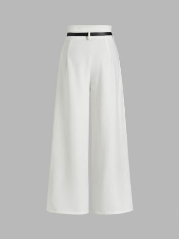 Belted Pleated Wide Leg Trousers cider