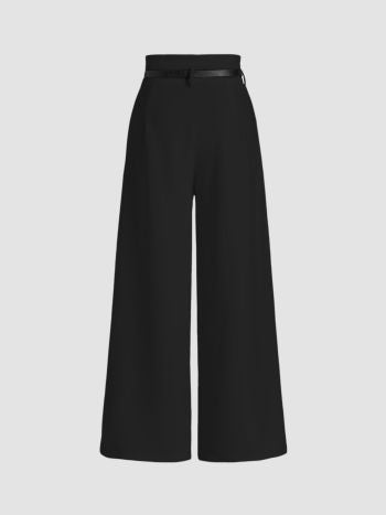 Belted Pleated Wide Leg Trousers cider