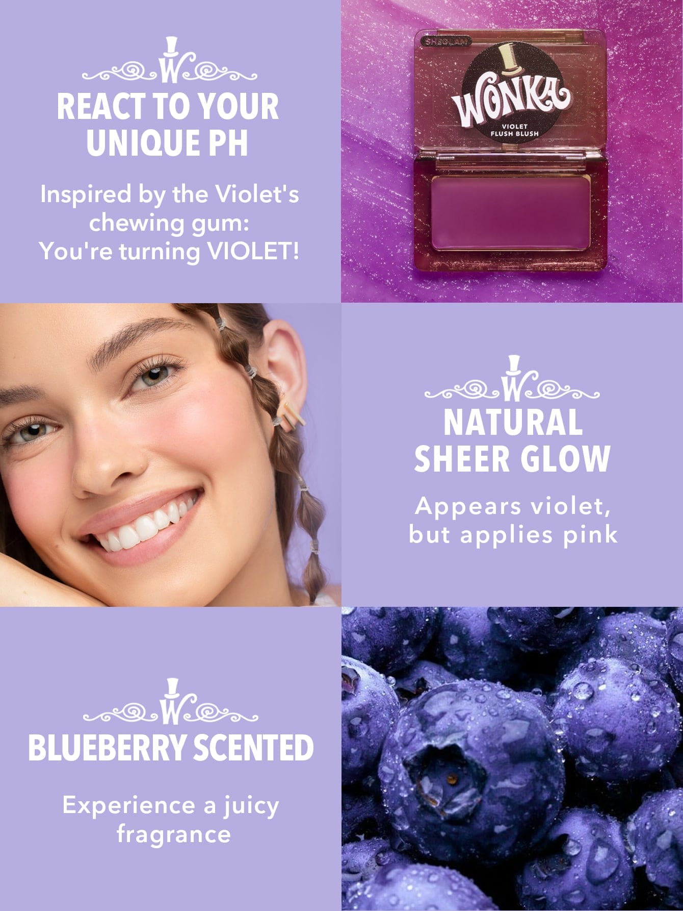 Willy Wonka Violet Flush Blush SHEGLAM